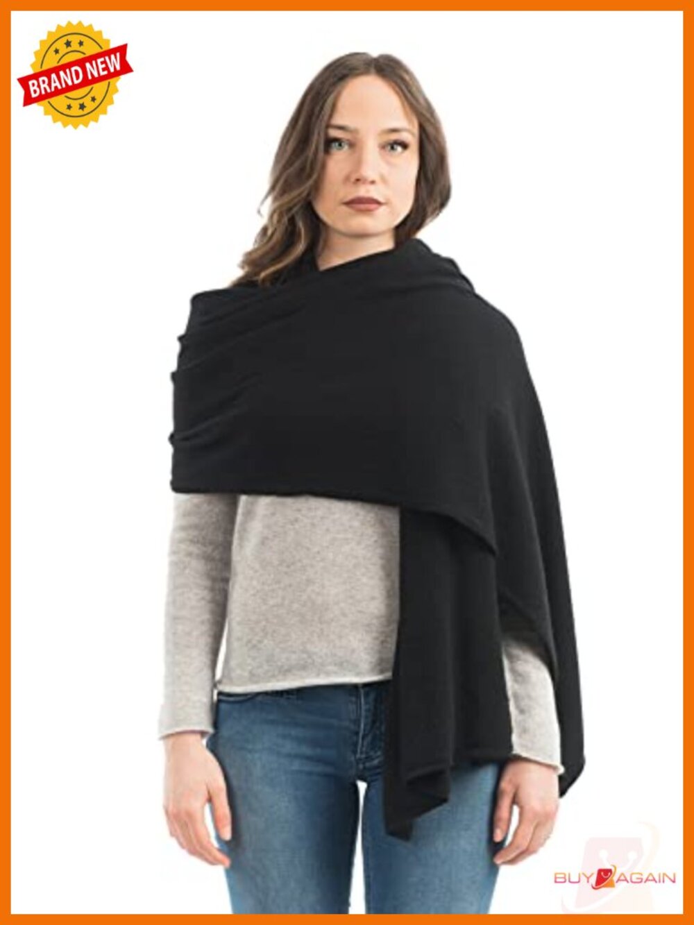 Italian Wool Cashmere Blend Stole Wrap Shawl Scarf One Size 24x73